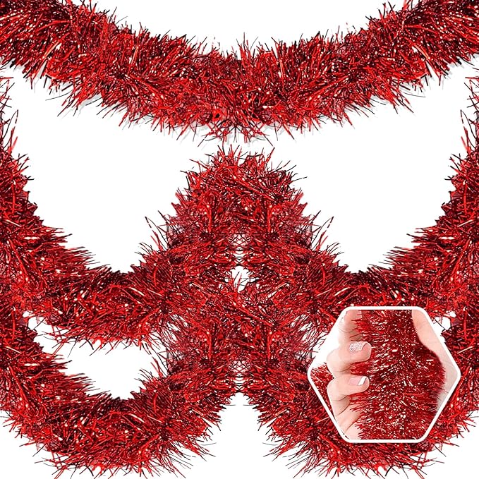 50 Feet Christmas Foil Fringe Banner Metallic Tassle Garland Metallic Backdrop by Ferwzsr