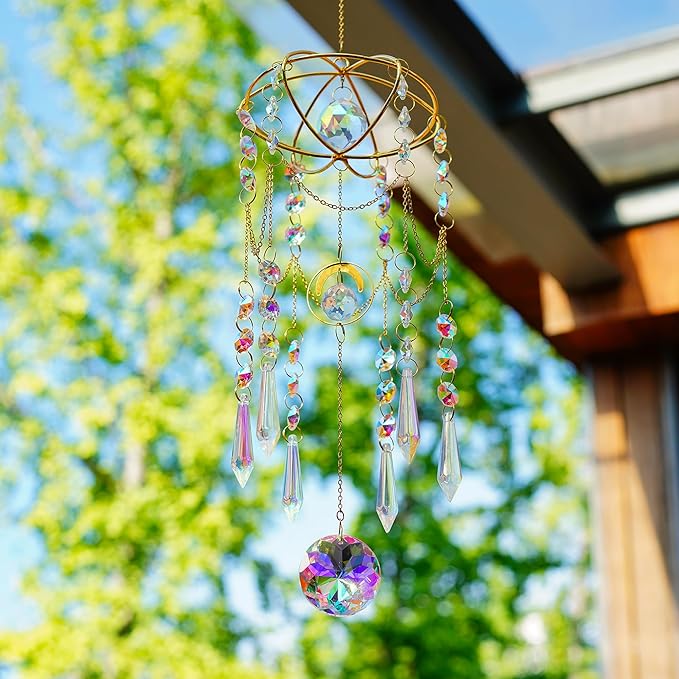 H&D HYALINE & DORA Colored Prisms Crystal Suncatcher Gold Window Sun Catcher - Image 2