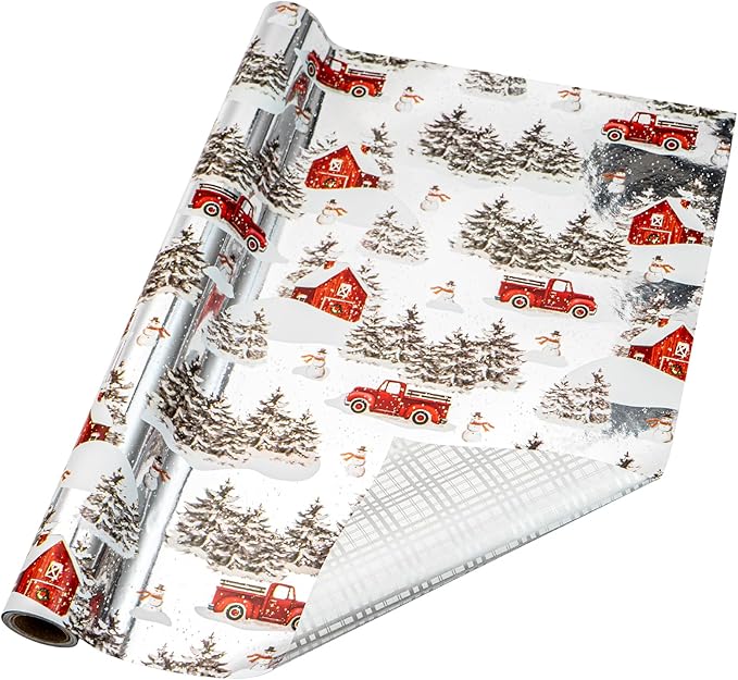 LeZakaa Christmas Silver Wrapping Paper Jumbo Roll - Image 6