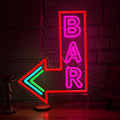 Bar Neon Sign with Dimmer switch, Colorful Bar Led Neon Light Pink Letter Light by LIEGHDZT