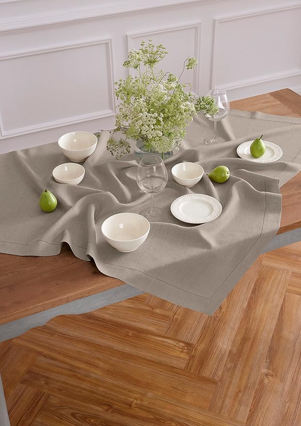 Solino Home Natural Linen Tablecloth 52 x 52 Inch - Image 2