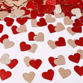200 Pcs Dark Red and Gold Heart Paper Confetti by KALOR