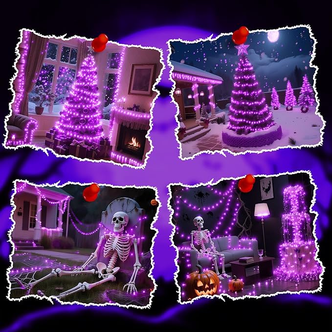 TingMiao Halloween Purple Fairy Lights Battery Operate, 7.2ft 20 LEDs String - Image 7