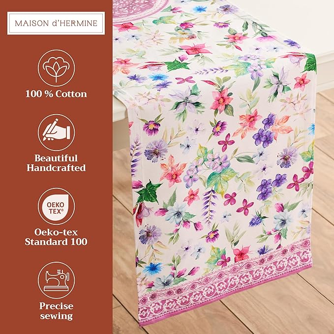 Maison d' Hermine Table Runner 100% Cotton Single Layer Table Runners 72 inches - Image 2