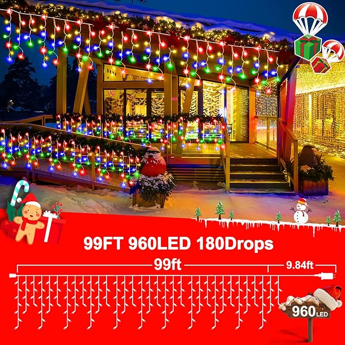KNONEW 99ft 960 LED Christmas Lights Outdoor Decorations - Image 3