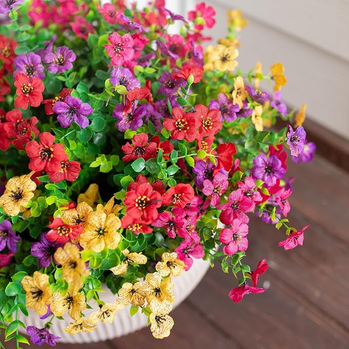 HyeFlora Artificial Flowers for Outdoor Indoor Garden Home Decoration, Faux - Image 2