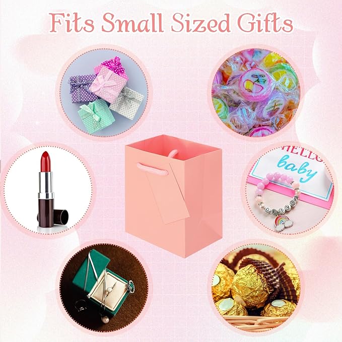 Sherr 100 Pack Mini Gift Bags Bulk, 4 x 2.75 x 4.5 Inches Paper Bags - Image 2