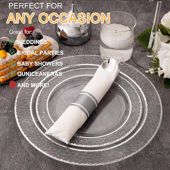 400PCS Pre Rolled Silver Plastic Silverware Sets - Image 4