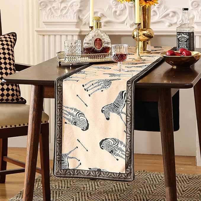 patdrea Designer Elegant Wild Animals Velvet Table Runner, Decoration - Image 2