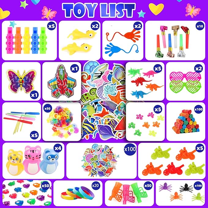 1000Pcs Bulk Party Favors for Kids, Fidget Toys Pack, Stocking Stuffers - Image 3