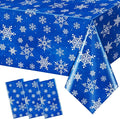 Jectivs 3 Pieces Christmas Snowflake Plastic Party Tablecloth Decorations by JectivsPartyDecorations