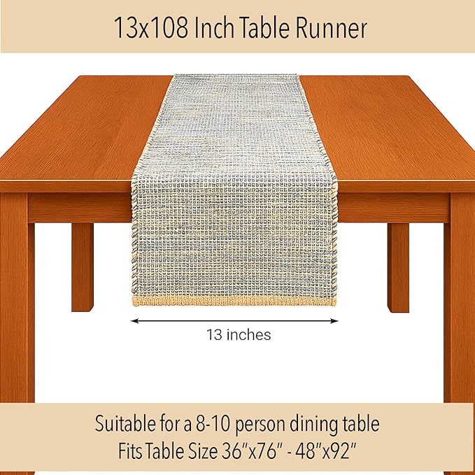 Chardin home Natural Jute Table Runner 13x108 Inch – Vintage Boho Rustic Table - Image 4