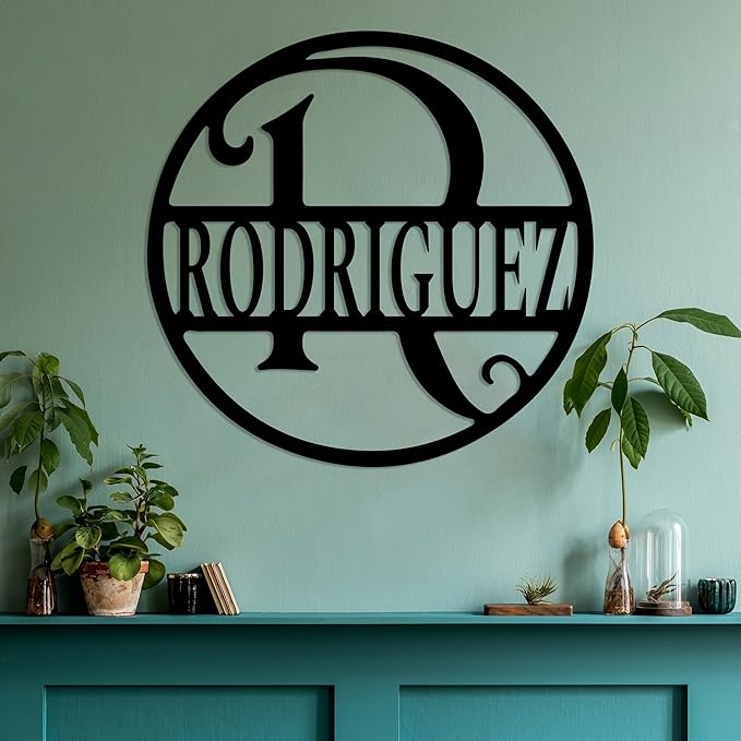 Personalized Metal Name Signs, Split Letter Monogram Wall Decor, Custom Last - Image 4