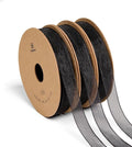 Vitalizart 3/8" x 30Yd Organza Ribbon Black Sheer Ribbons Set 10 Yd x 3 Rolls by Vitalizart