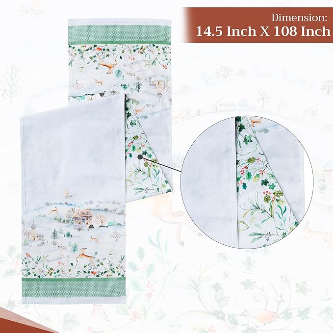 Maison d' Hermine Table Runner 100% Cotton Double Layer Table Runners 108 - Image 4