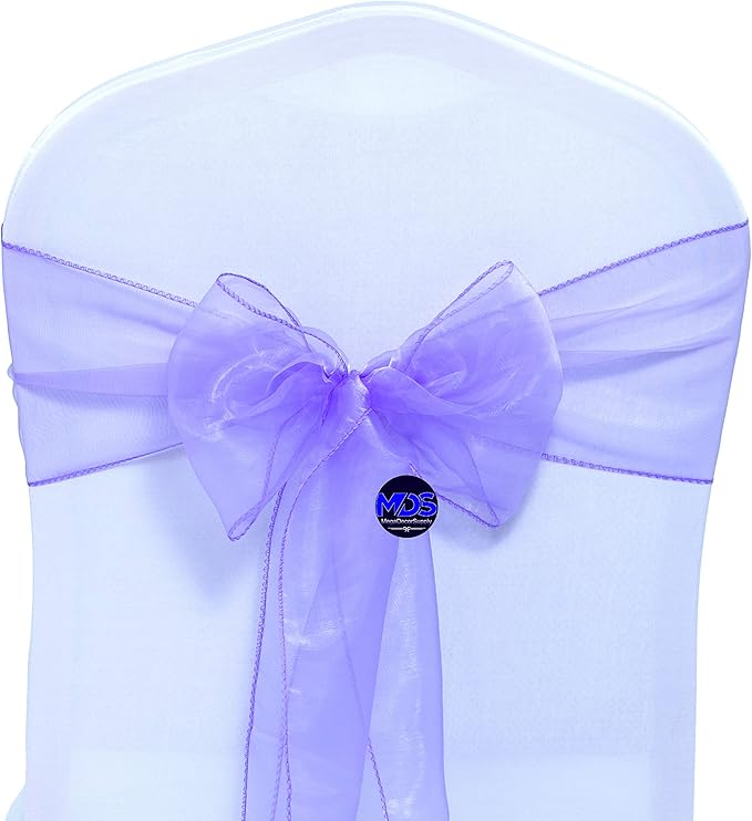 MDS Pack of 150 PCS Organza Chair Sashes Wider Dining Chair Bows Ribbon Tie Back - Image 3