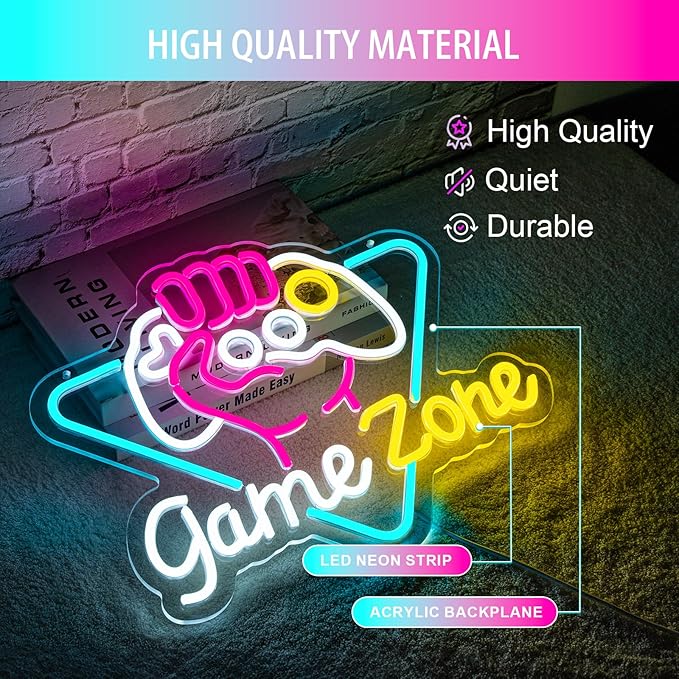 Game Zone Neon Sign Dimmable Gamer Neon Signs Gaming Led Signs - Image 8
