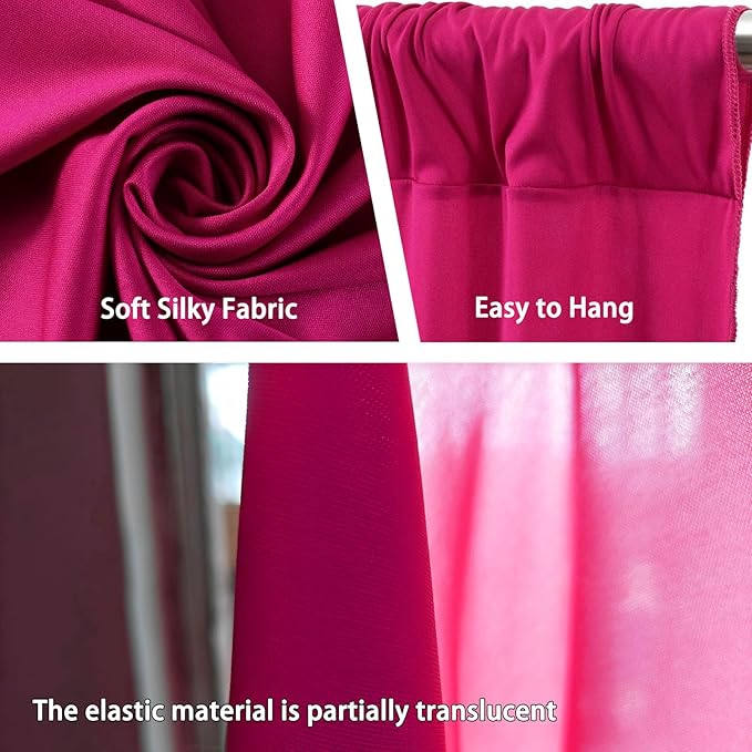10 x 10 Feet Fuchsia Backdrop Curtain - Image 3