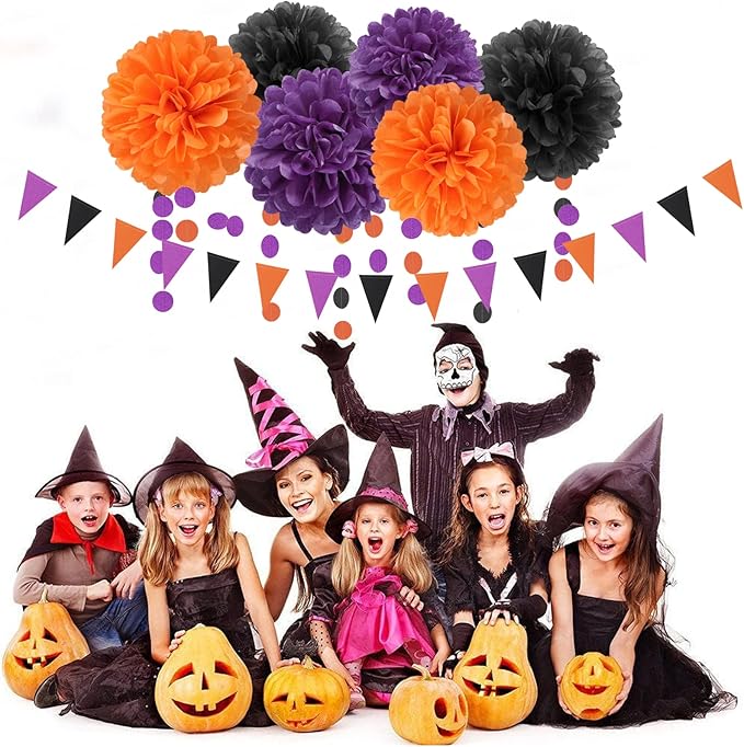 Black Purple Orange Halloween Party-Decorations - Image 5