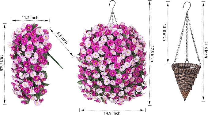 Artificial Fake Hanging Flowers Basket - Image 3