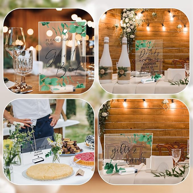 Weysat 6 Pcs Clear Acrylic Wedding Signs - Image 7