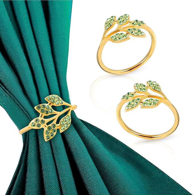 Gold Napkin Rings Set of 10, Napkin Rings Holder Buckles, Thanksgiving - Image 8
