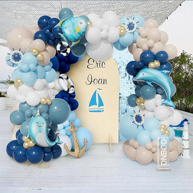 Nautical Balloon Arch Kit, Dolphin Foil Balloons - Image 5