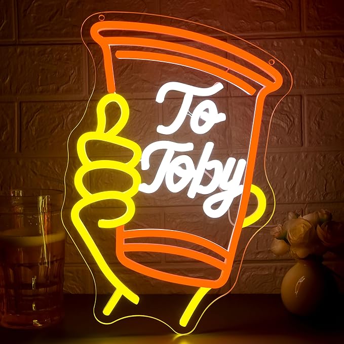 To Toby Neon Sign for Wall Decor Dimmable Solo Cup Toby Neon Light for Man Cave by FuzuneliDimmableLEDNeon