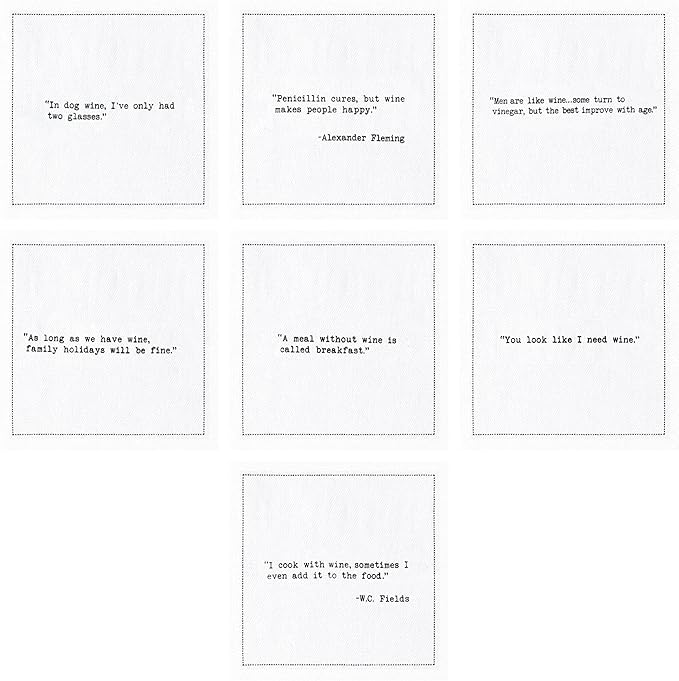 Five Star Napkins Wine Quotes, Beverage Napkins, Bar Napkins, Cloth Napkins - Image 4