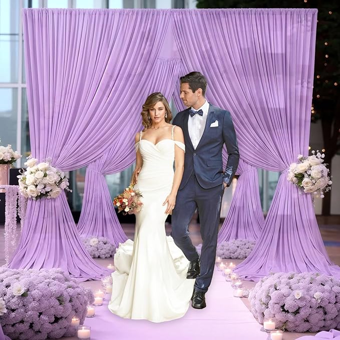 10 x 7 Feet Light Purple Backdrop Curtain - Image 6