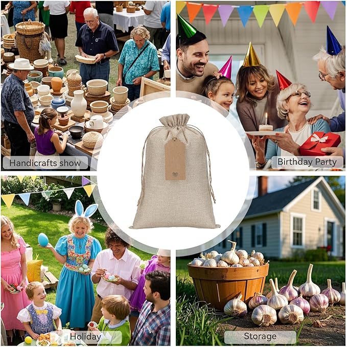 Burlap Bags with Drawstring - Image 5