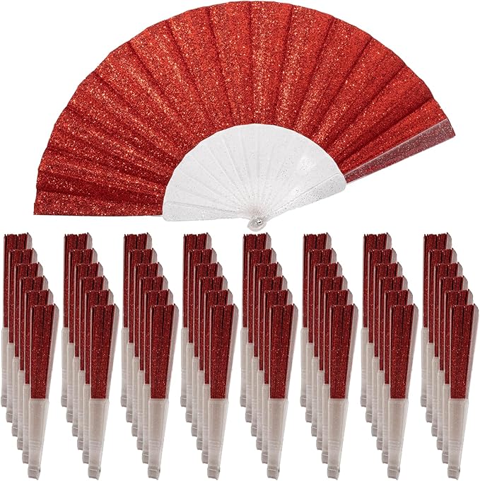 48 Pack Handheld Fan, Folding Hand Glitter fan by SiissaPeksid