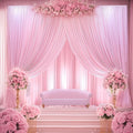 20ftx14FT Wrinkle Free Pink Backdrop Curtain, 4 Panels 14FT Height Pink Wedding by LeegleriTableSkirt