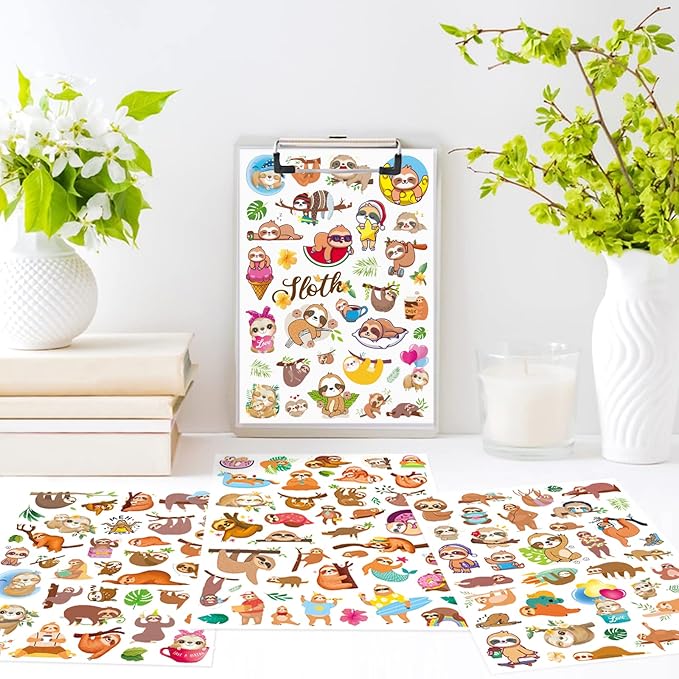 Cute Sloth Stickers Wild Jungle Forest Animal Decal Sticker 770 Counts Party - Image 6