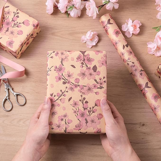 RUSPEPA Cherry Blossom Wrapping Paper Roll - Image 6