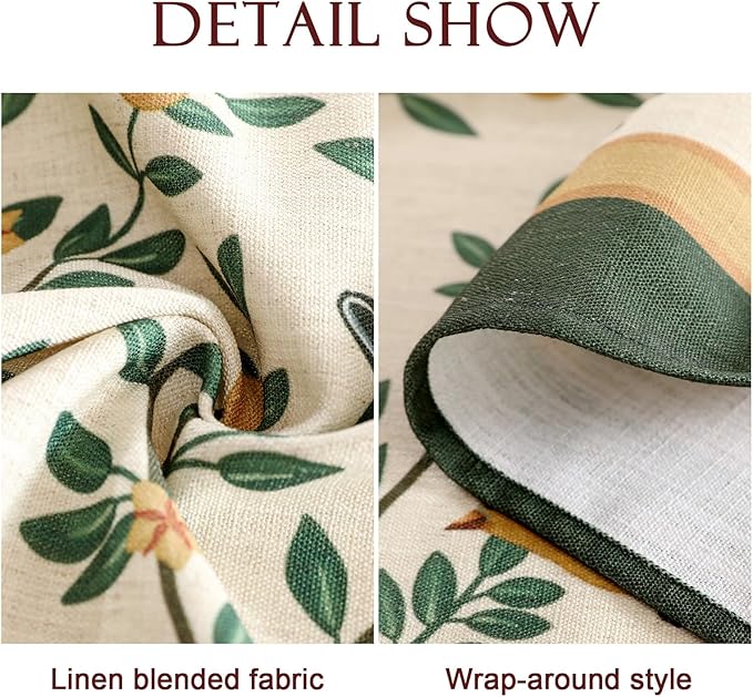 patdrea Designer Vintage Linen Round Table Cloth, Durable Breathable Cover Fall - Image 4