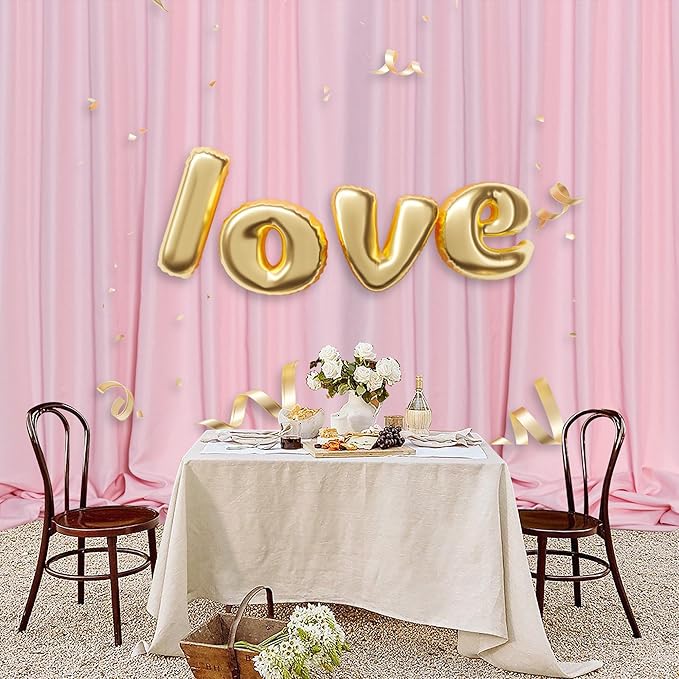 MEETSKY Pink Backdrop Curtain for Parties Rod Pocket Pink Curtains Photography - Image 7