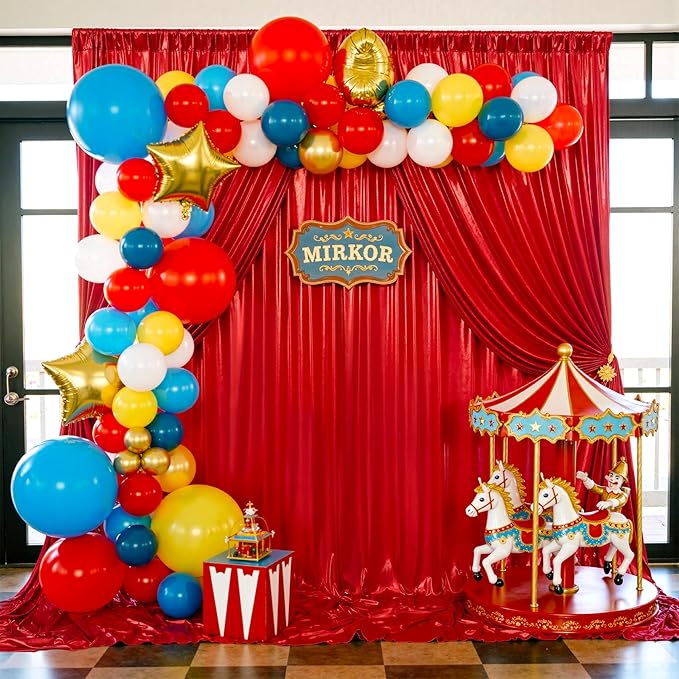20x10 ft Wrinkle Free Red Sequin Backdrop Curtain - Image 3