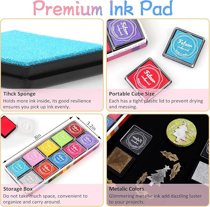 MOYBMG 20 Colors Washable Ink Pads - Image 3