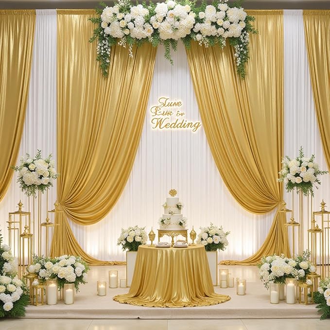 30ftx10ft Gold Backdrop Curtain - Image 5