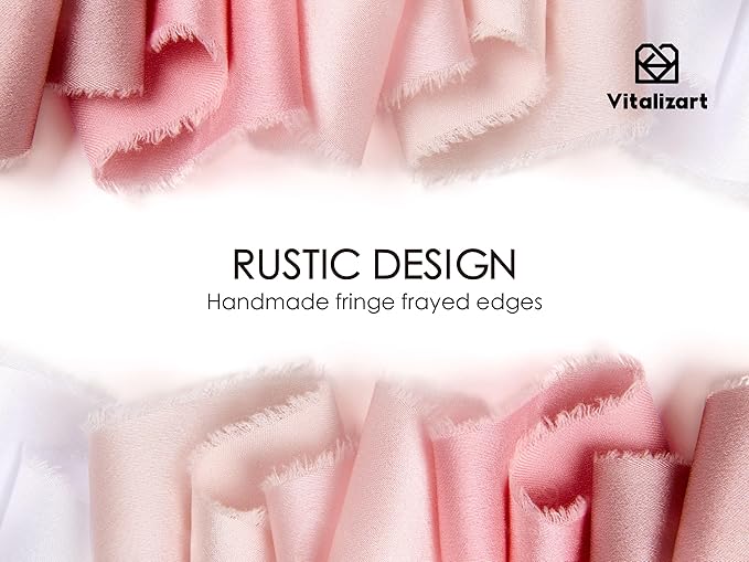 Vitalizart Silk Like Satin Ribbon 1 inch x 25 Yard Pink & Nude Handmade Frayed - Image 4