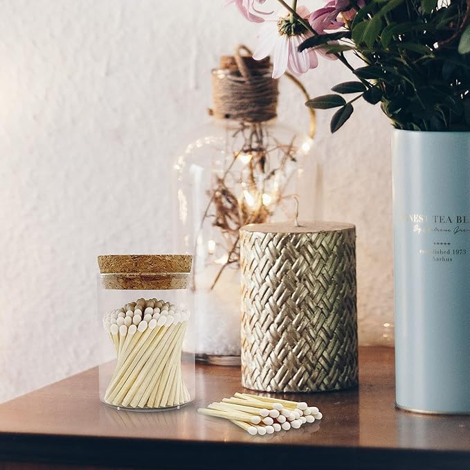 2" White Matches in a Jar + Striker Stickers Included | 100 Classy White Tip - Image 6