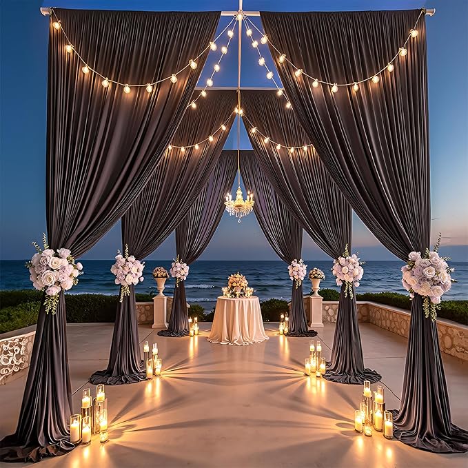 PartyVillage 20ft×15ft Brown Backdrop Curtain by PartyVillage