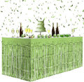 1 Pack Light Green Table Skirts, 29x108" Metallic Foil Tinsel Fringe Table by Unknown