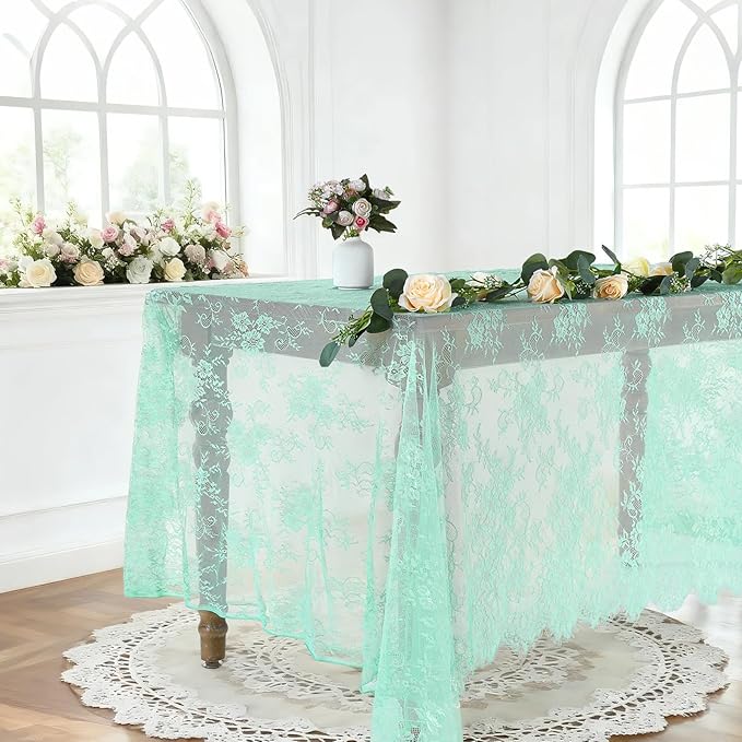 LuoluoHouse Vintage Lace Tablecloth Table Fabric 60x120 Inch - Image 4