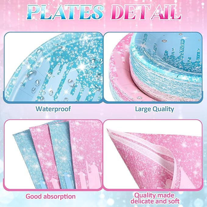 452 Pcs Gender Reveal Party Supplies Boy or Girl Party Decoration, Glitter Pink - Image 2