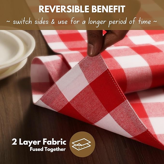 Native Fab Table Runner Buffalo Check Plaid 100% Cotton - Image 5