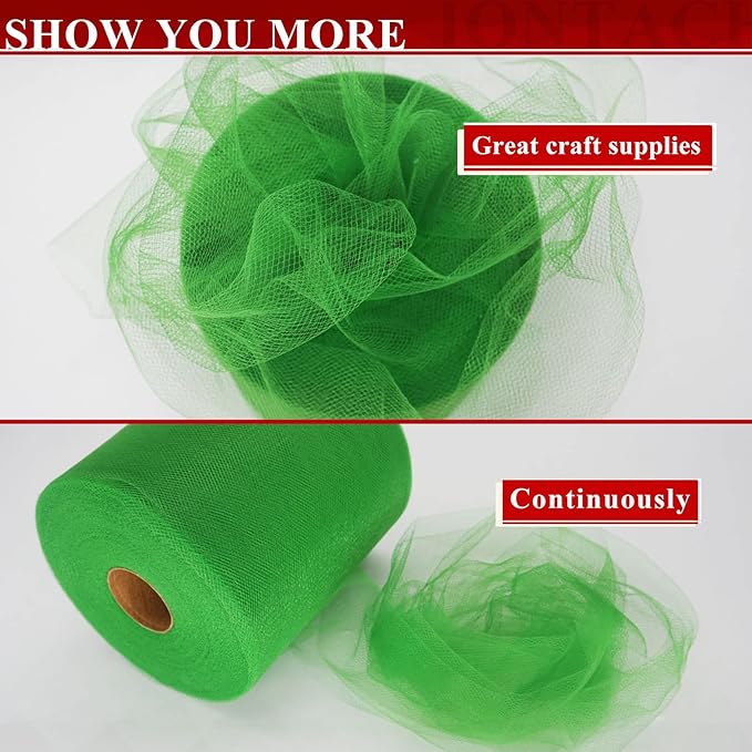 Emerald Green Tulle Fabric Rolls 6 Inch by 200 Yards Fabric Spool Tulle Ribbon - Image 4