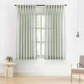 Vision Home Light Green Pinch Pleated Semi Sheer Curtains Textured Linen by VisionHome