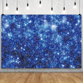 YongFoto Blue Glitter Backdrop 12x10ft Silver Light Spots Navy Blue Sequin by YongFoto